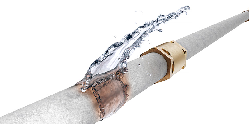 frozen pipe leaking water