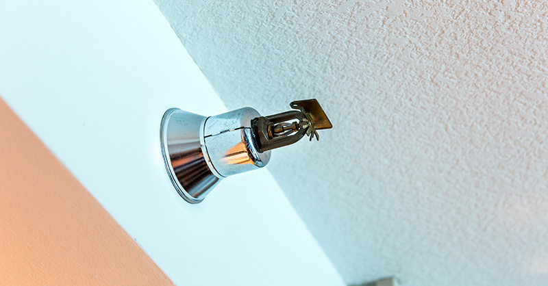 Fire alarm sprinkler on the wall