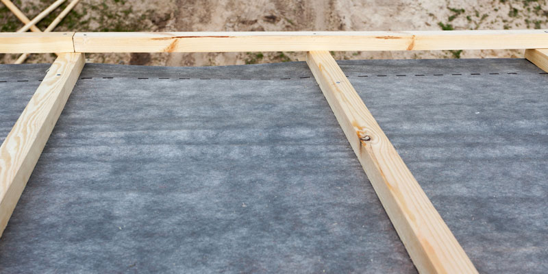wood frame with vapor barrier