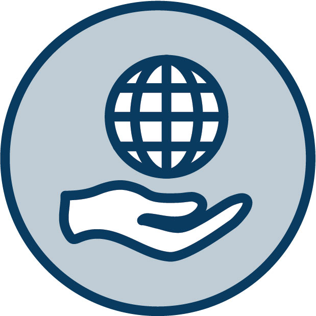 icon with world symbol