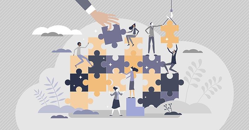 Illustration of puzzle with people