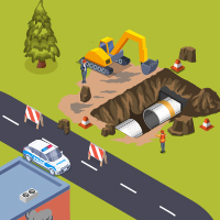 A ruptured pipeline