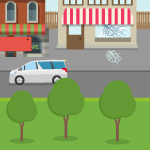 Brownfield Redevelopment Riskopolis – Business Interruption Riskopolis icon vandalized dry cleaner building
