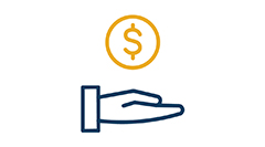 A+ A.M. Best Rating Hand with dollar sign icon