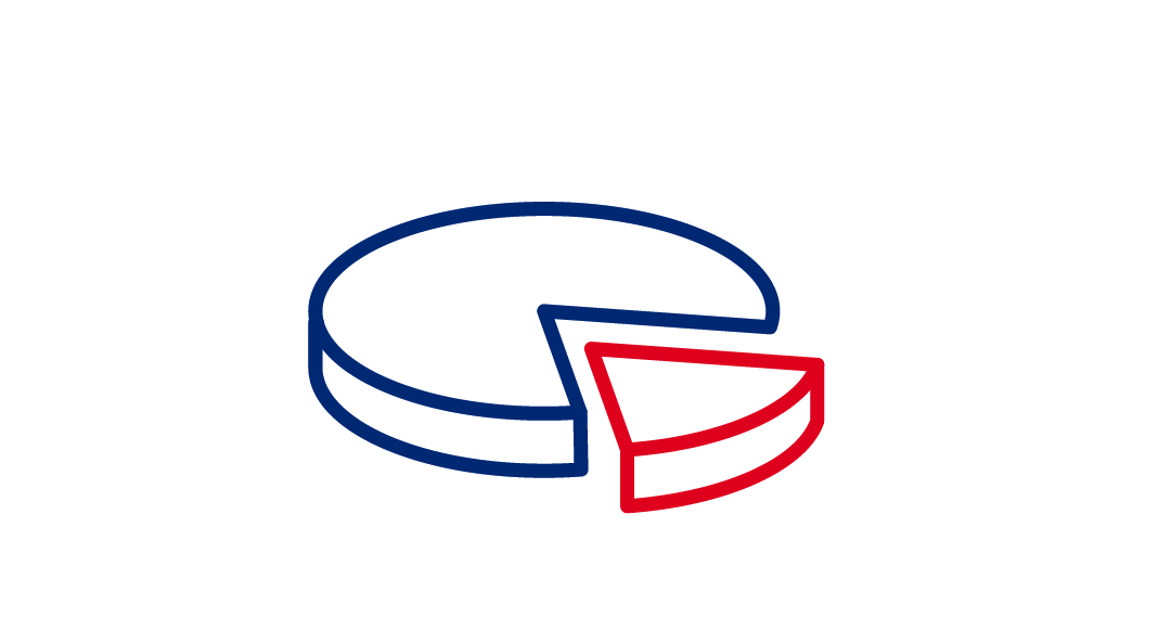 Increasing environmental carriers Pie chart icon