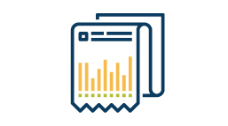 Hard market Paper with data icon