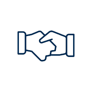 line drawn handshake